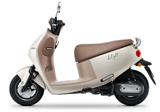 Moto Eléctrica Gogoro Delight -vista lateral - color dorado