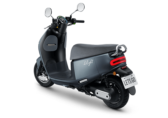 Moto Eléctrica Gogoro Delight - vista trasera - color gris