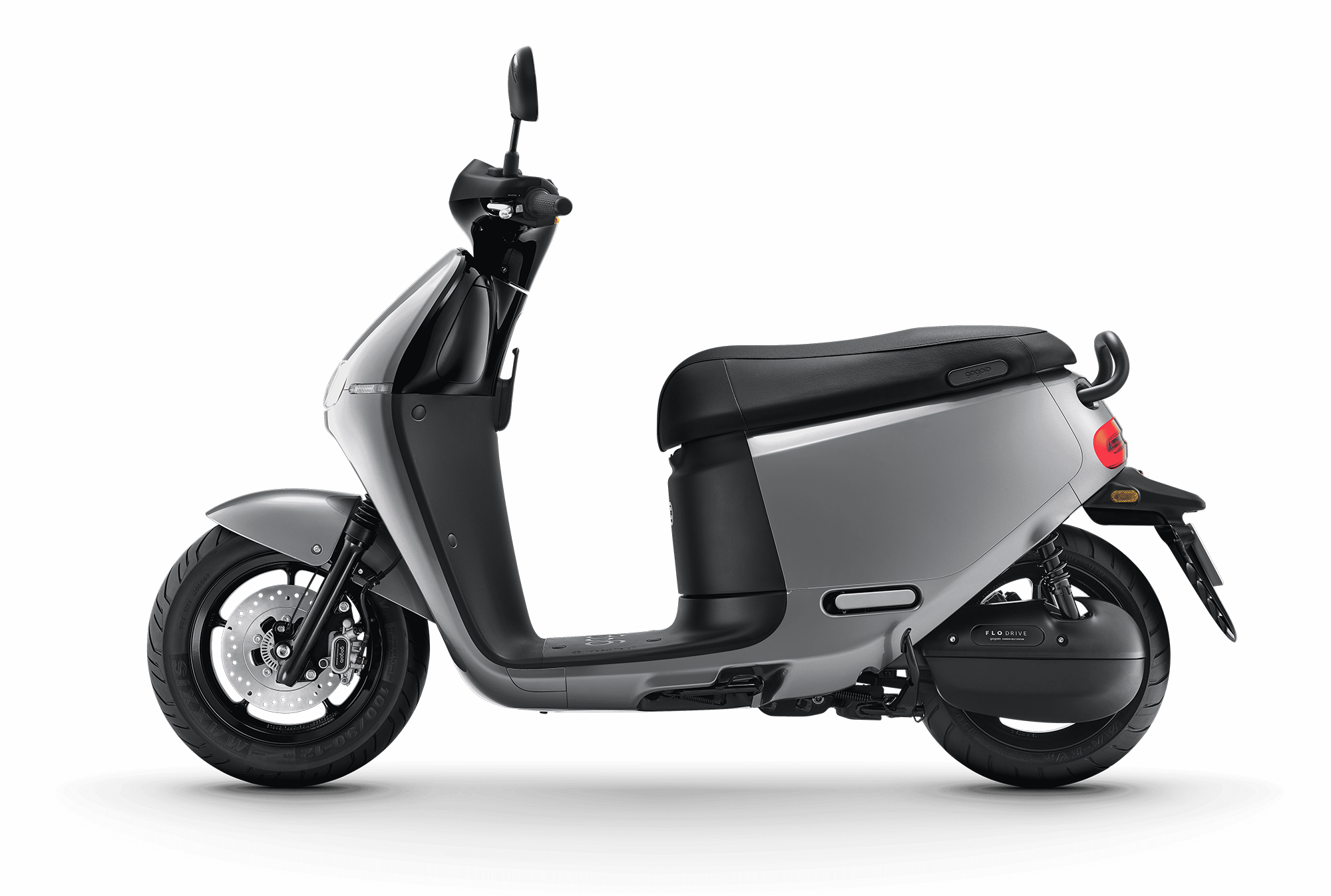 Moto eléctrica Gogoro 2 Premium vista de lado - color plateado